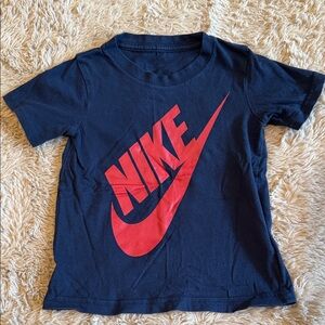 Nike Kids Dark Blue Tee with Red Logo